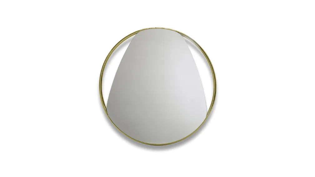 Specchio con cornice rotonda in acciaio Frame Globe di Ambiance Italia