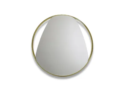 Specchio con cornice rotonda in acciaio Frame Globe di Ambiance Italia